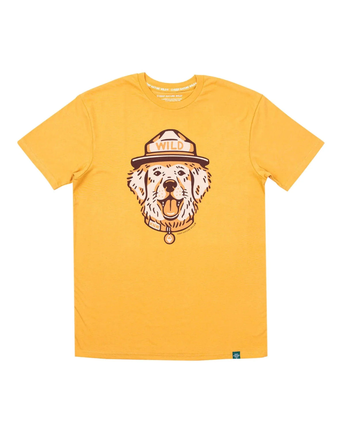 Wild Dog Unisex Tee in Mustard - front view