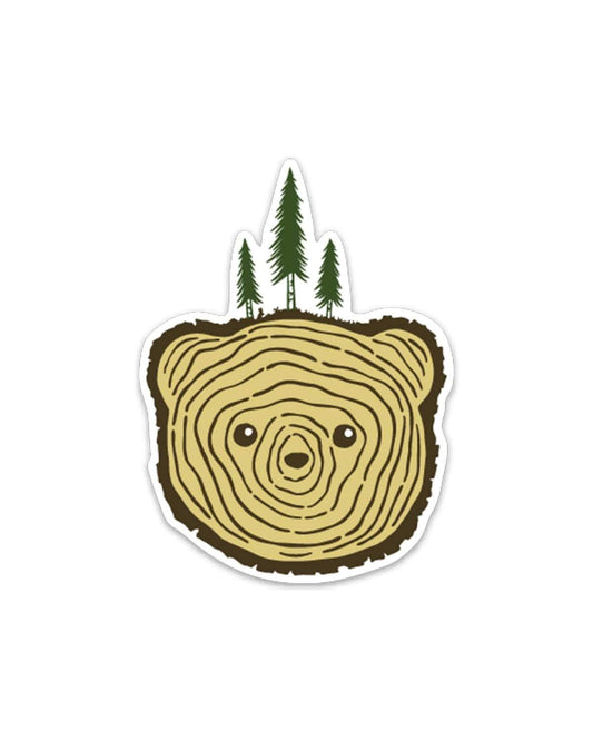 Bear Tree Sticker - Vinyl Decal with Bear and Pine Tree Design