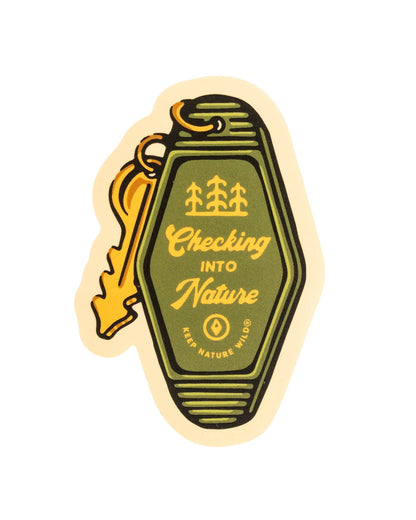 Checking into Nature Sticker - Durable Vinyl, Waterproof & Dishwasher Safe