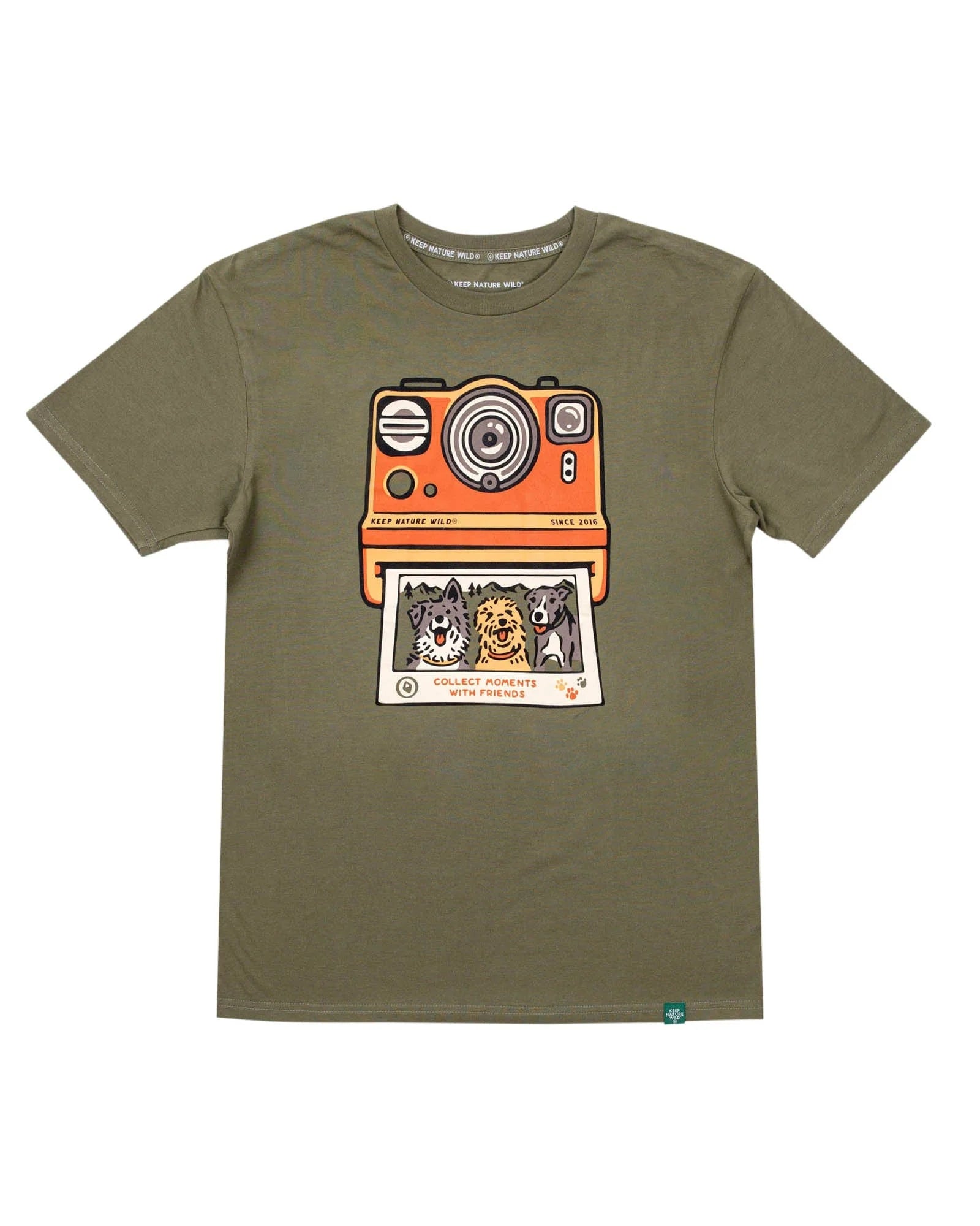 Olive Green Unisex Tee for Friends' Outdoor Adventures