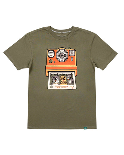Olive Green Unisex Tee for Friends' Outdoor Adventures