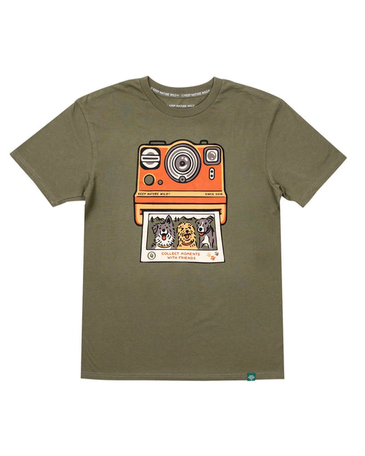 Olive Green Unisex Tee for Friends' Outdoor Adventures