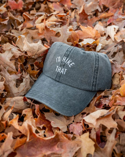 I'd Hike That Dad Hat - Faded Black