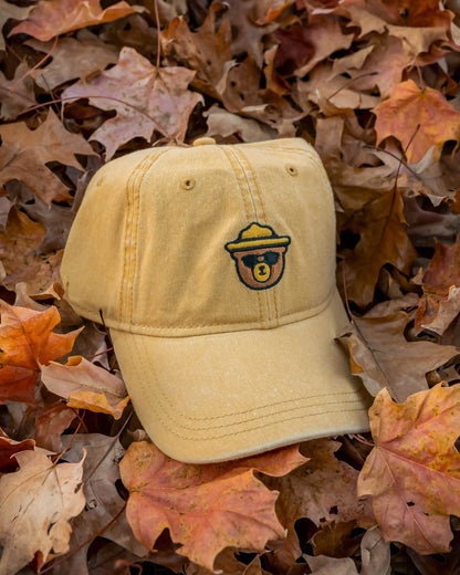 Mustard Wildbear Dad Hat - Unstructured Cotton Cap