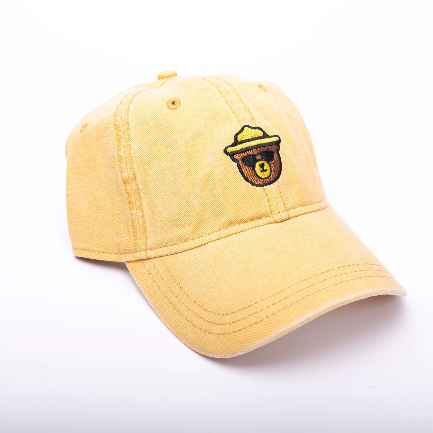 Mustard Wildbear Dad Hat - Unstructured Cotton Cap