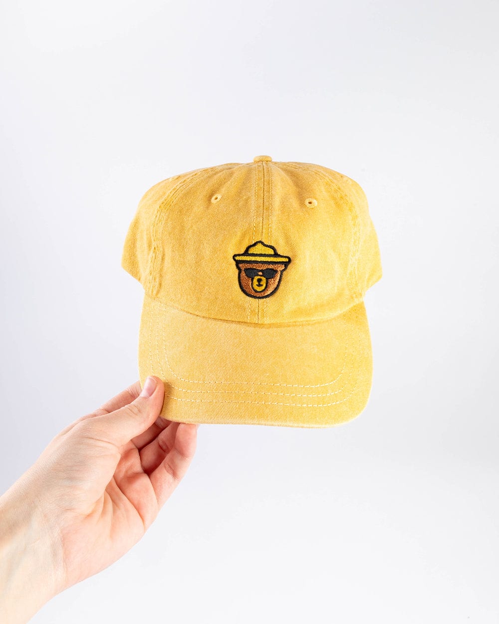 Mustard Wildbear Dad Hat - Unstructured Cotton Cap