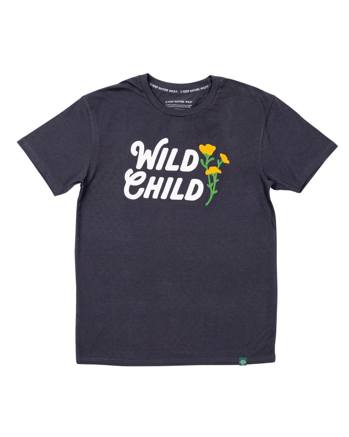 Wild Child Unisex Tee Coal – front view | Metro Variety Shop